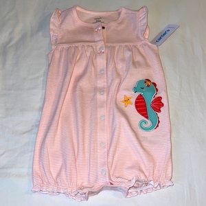 BRAND NEW Carter’s Pink Seahorse Onesie (24M)